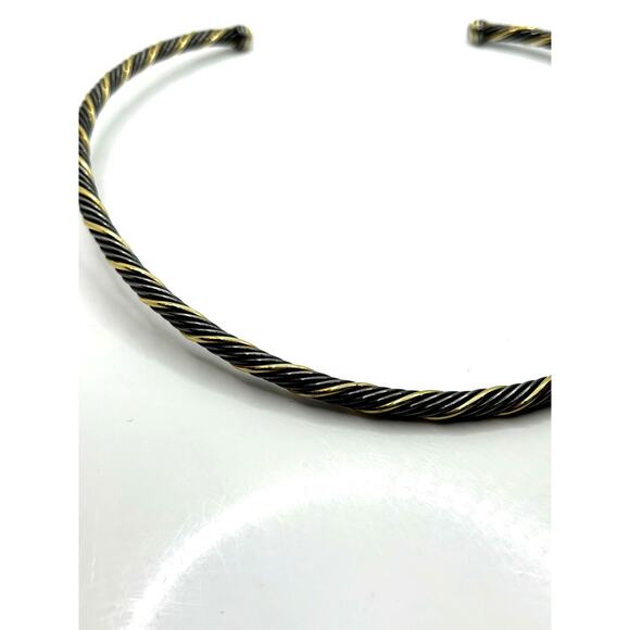 DAVID YURMAN Women's Vintage Blackened 18k Gold Twisted Cable Collar Necklace - Picture 5 of 7